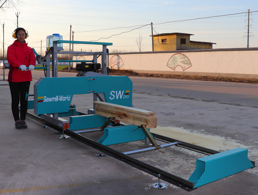 SW 26G Gasoline Engine Portable Band Sawmill With Cheap Price