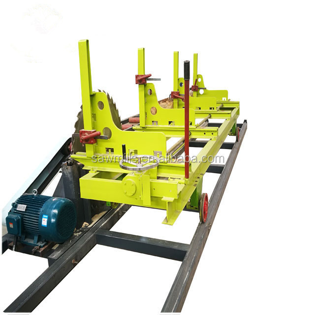 Forest Azobe Iroko Okan Tali Padouk Wood Cutting Circular Sawmill Single Blade With Log Trolley