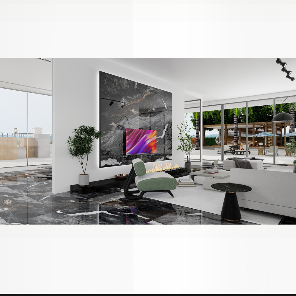 Black color drops floor interior porcelain tiles wave marble look ...