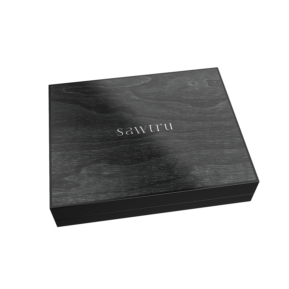 Premium Wooden Serving Matt Black Painting fancy logo laser luxurious pen essential oil tea watch wine MDF gift wooden box