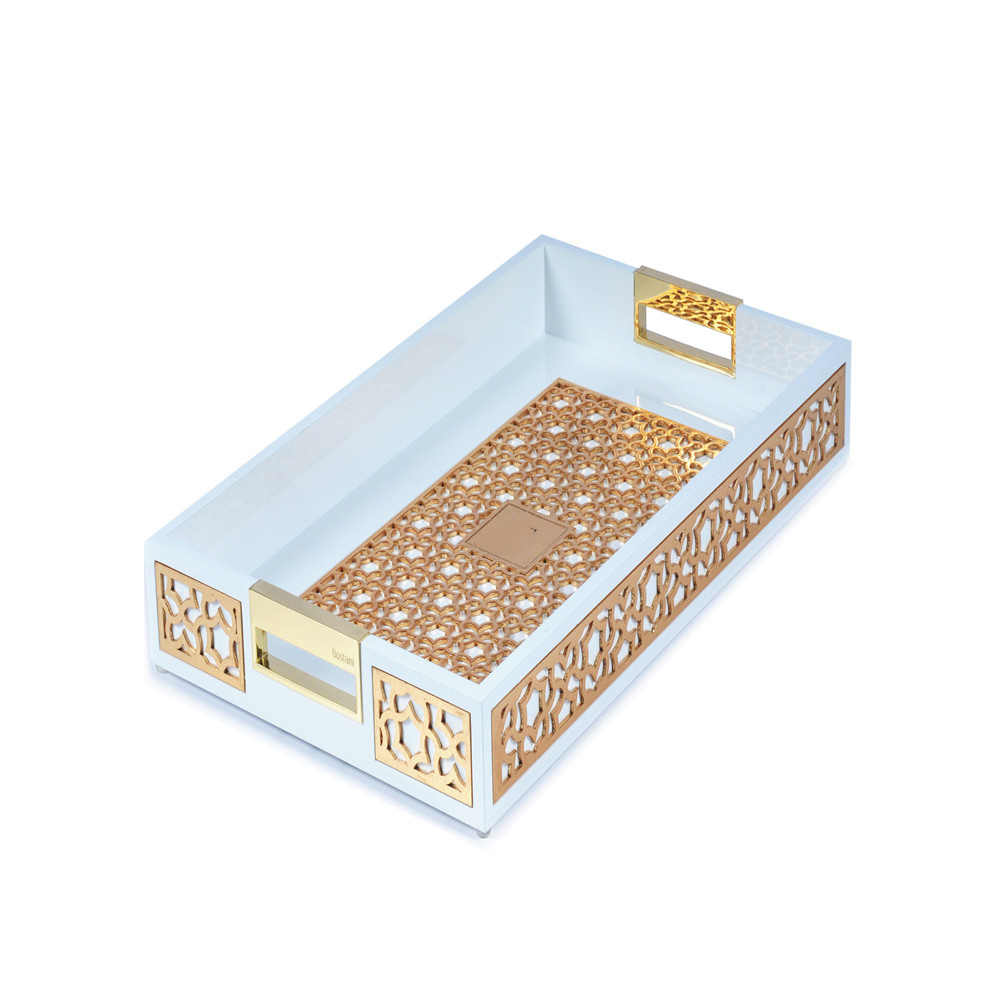 Sawtru wooden gold foil tray with wooden blank wood serving tray