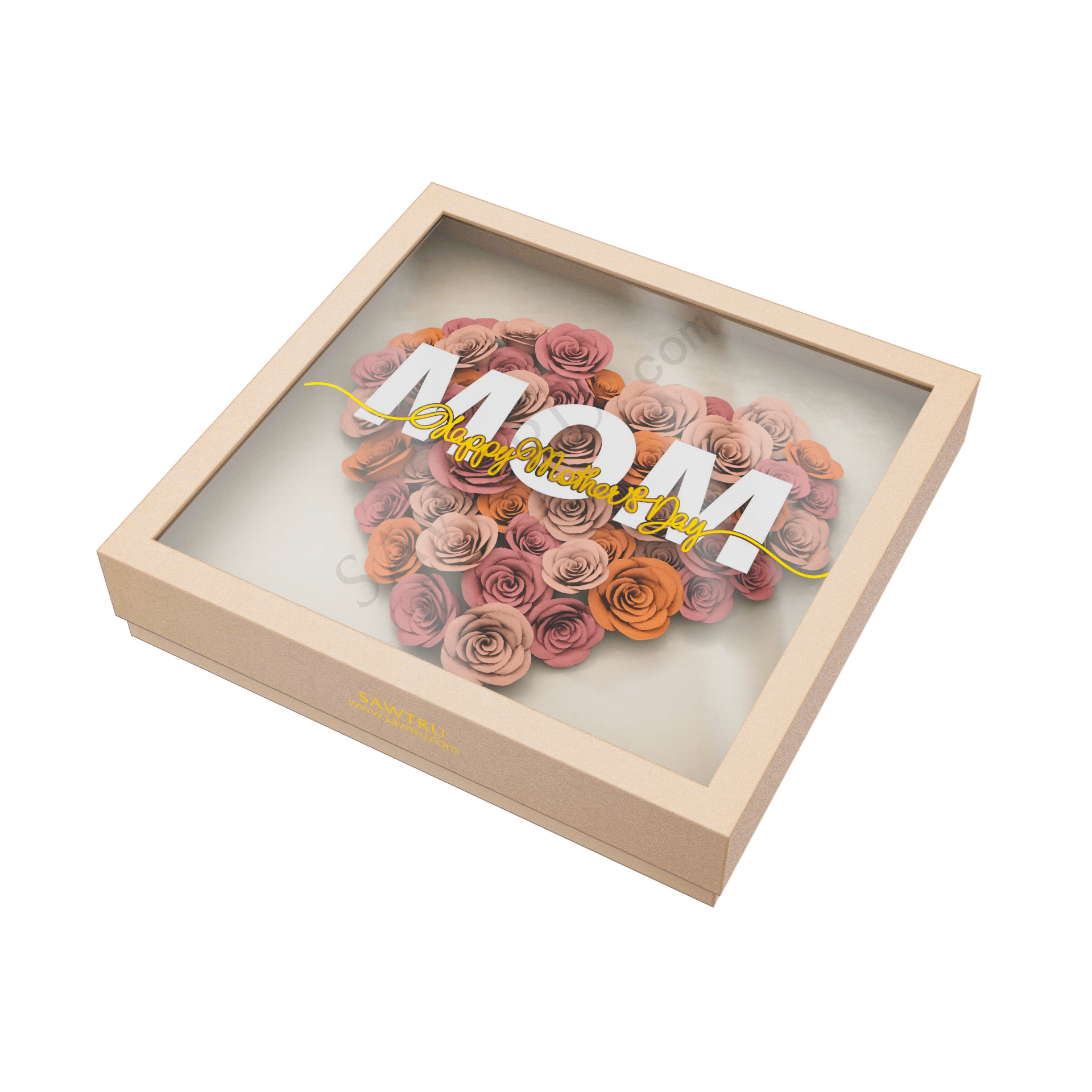 Luxury Mother's Day Packaging Candy Chocolate Food Flower Window Paper Gift Mom Box