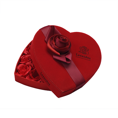 Promotion Empty Heart Shaped Paper Christmas Chocolate Flower Strawberry Packaging Box With Ribbon