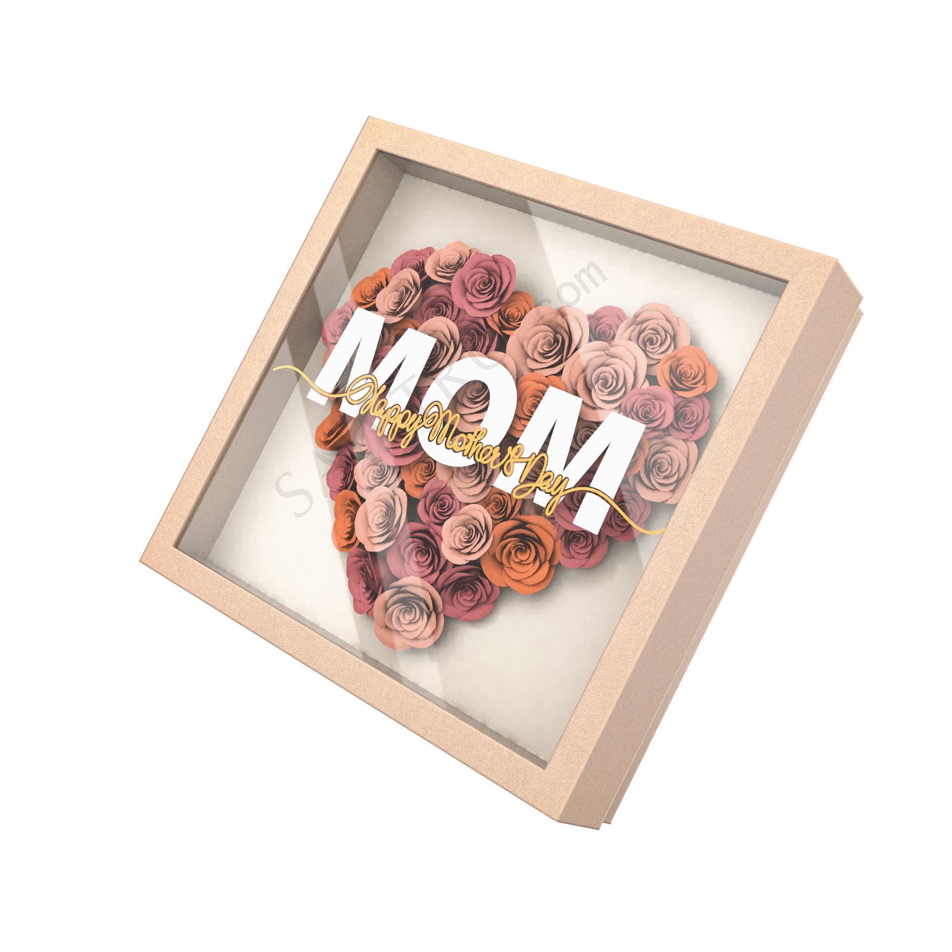 Luxury Mother's Day Packaging Candy Chocolate Food Flower Window Paper Gift Mom Box