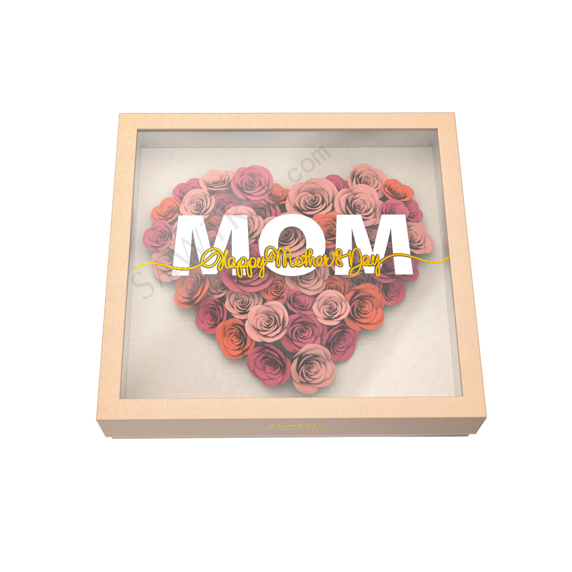 Luxury Mother's Day Packaging Candy Chocolate Food Flower Window Paper Gift Mom Box