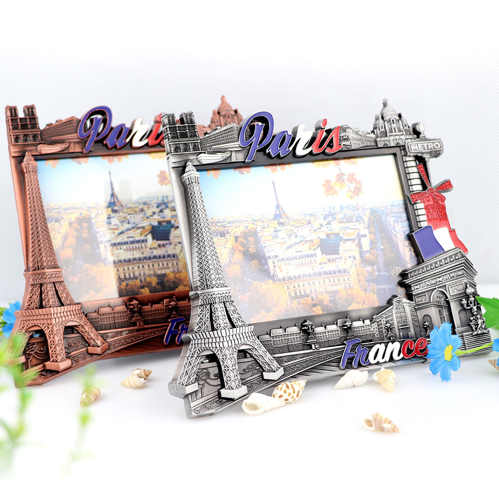 Manufacturer Customized Made France Paris Featured Souvenir Metal Picture Photo Frame