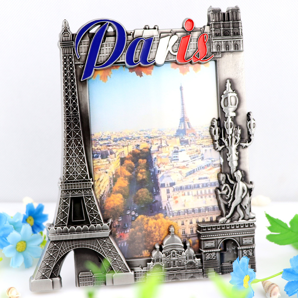 Manufacturer Customized Made France Paris Featured Souvenir Metal Picture Photo Frame