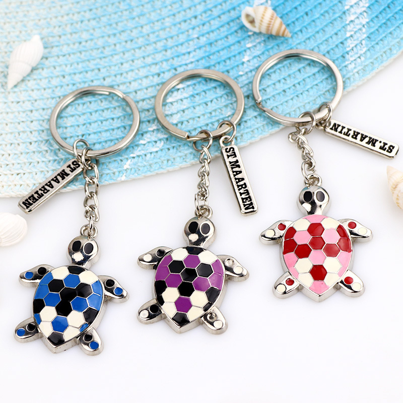 Wholesale Custom Logo 3D Beach Souvenir Marine Animal Metal Sea Turtle Keychain