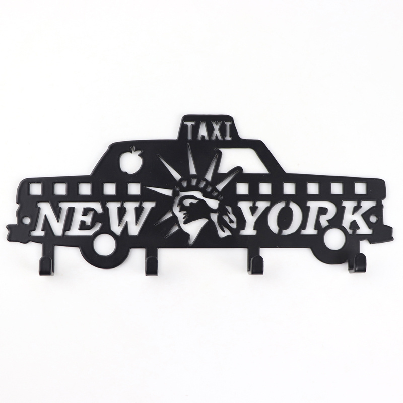 Personalized Design Wall Mounted Rack New York Souvenir Car Shape Metal Key Hook