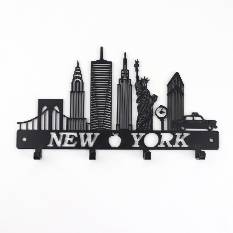 Personalized Design Wall Mounted Rack New York Souvenir Car Shape Metal Key Hook