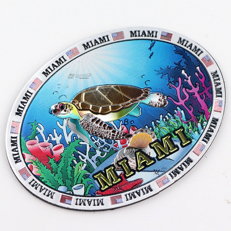 Wholesale customized design Puerto Rico tourist souvenir 3d aluminum foil epoxy soft fridge magnet