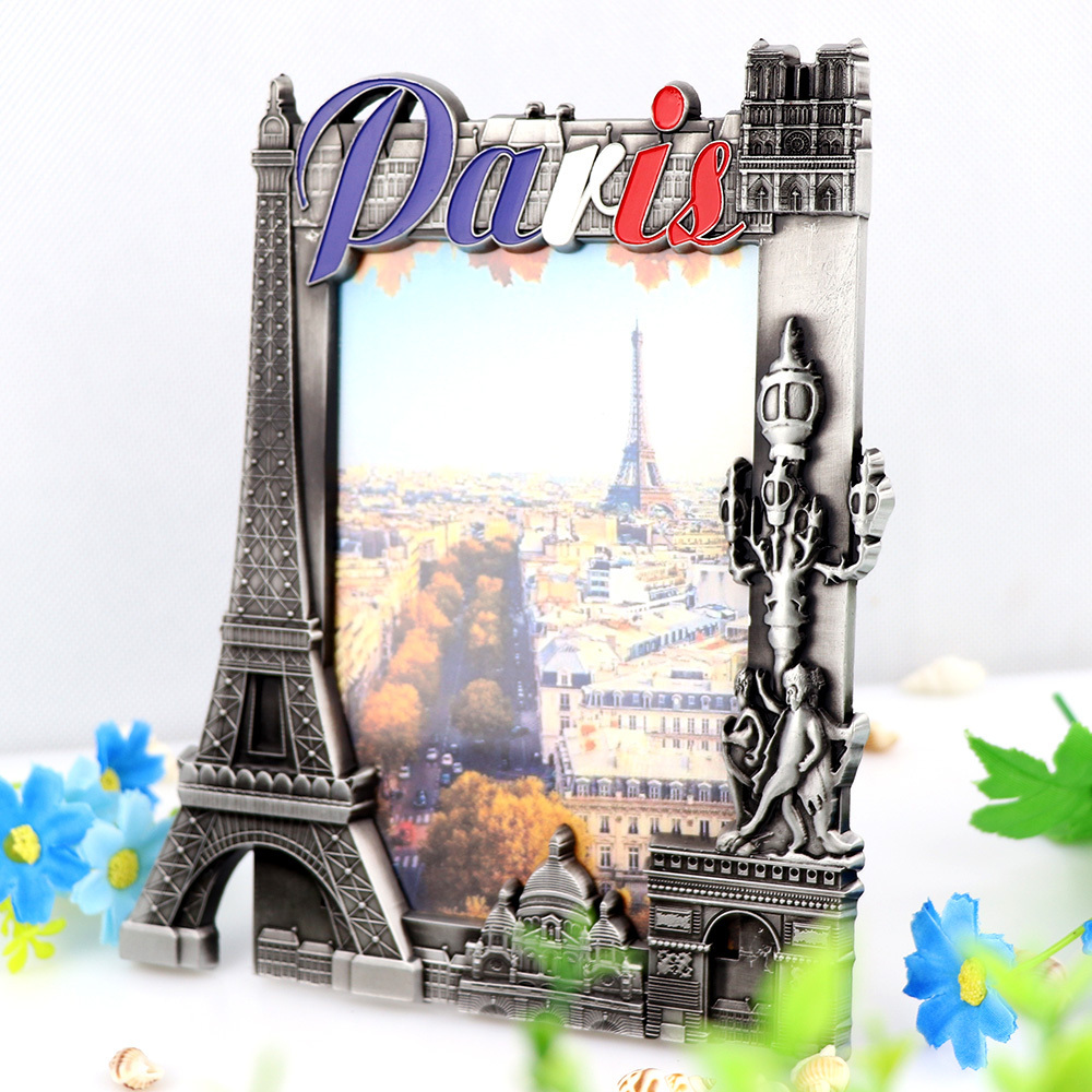 Manufacturer Customized Made France Paris Featured Souvenir Metal Picture Photo Frame