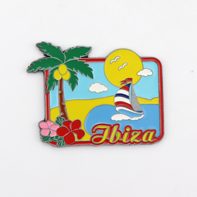 Cheap Factory Custom Metal Fridge Magnet Miami Bahamas Colorful Beach Souvenir