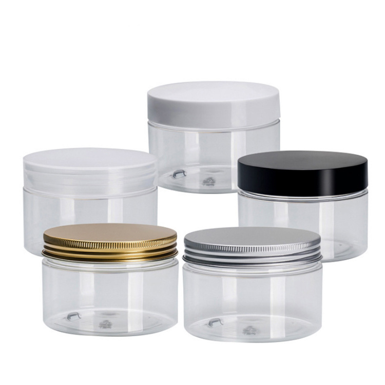 250ml 350ml 550ml 600ml 1000ml Bpa-Free Containers Clear Cookie Round Jar With Lid For Candy Packaging Pet Plastic Food Storage