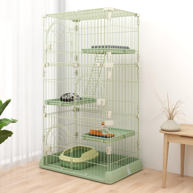 Cat cage villa household indoor with toilet large free space small cattery cat house