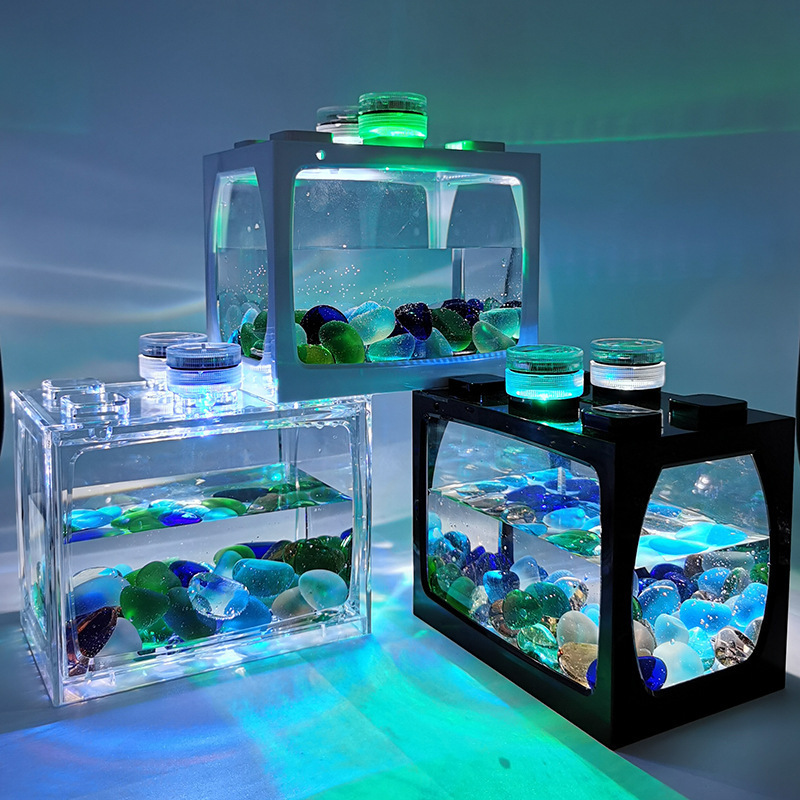 Goldfish Bowl Aquariums Accessories Plastic Transparent aquarium LED Glass Aquarium turtle tub tank