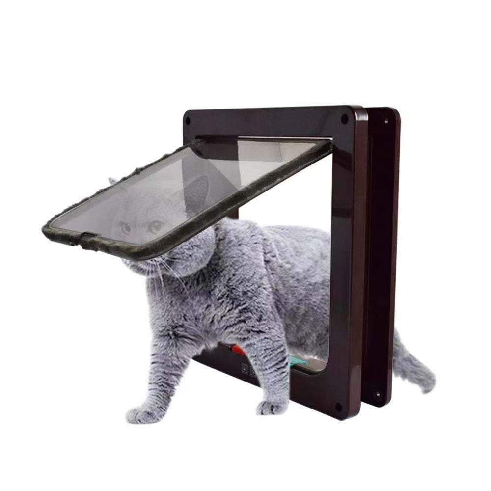 Cat Flap Door with 4 Way Security Lock Pet Gate Door for Small and Large Dog and Cat