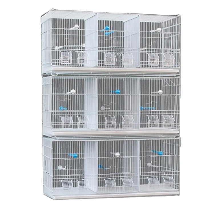 Multi Space Bird Cage Heavy Duty Wire Steel Breeding Parrot Cage With Wooden Stand And Water Feeder