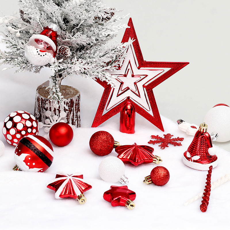 Red And White Clear Shatterproof Xmas Tree Decorations Bauble Ornaments Indoor Plastic Christmas Ball