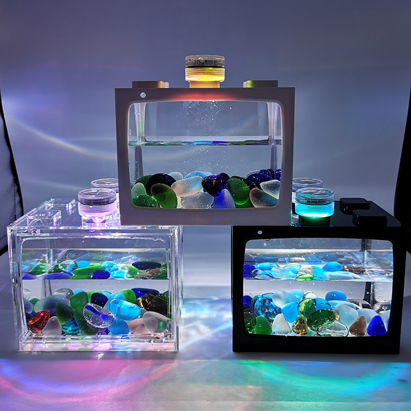 Goldfish Bowl Aquariums Accessories Plastic Transparent aquarium LED Glass Aquarium turtle tub tank