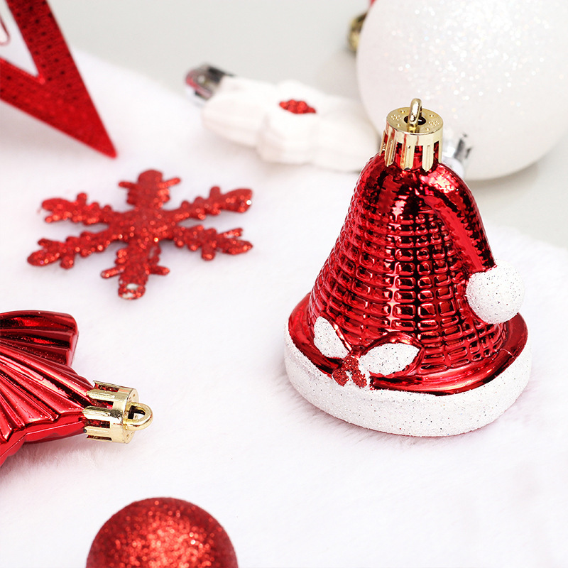 Red And White Clear Shatterproof Xmas Tree Decorations Bauble Ornaments Indoor Plastic Christmas Ball