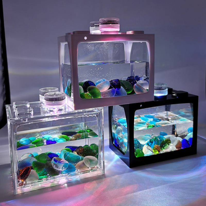 Goldfish Bowl Aquariums Accessories Plastic Transparent aquarium LED Glass Aquarium turtle tub tank