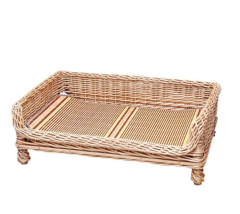 Hand-woven tropical woven rattan oversized cat basket wicker pet sofa rattan dog bed