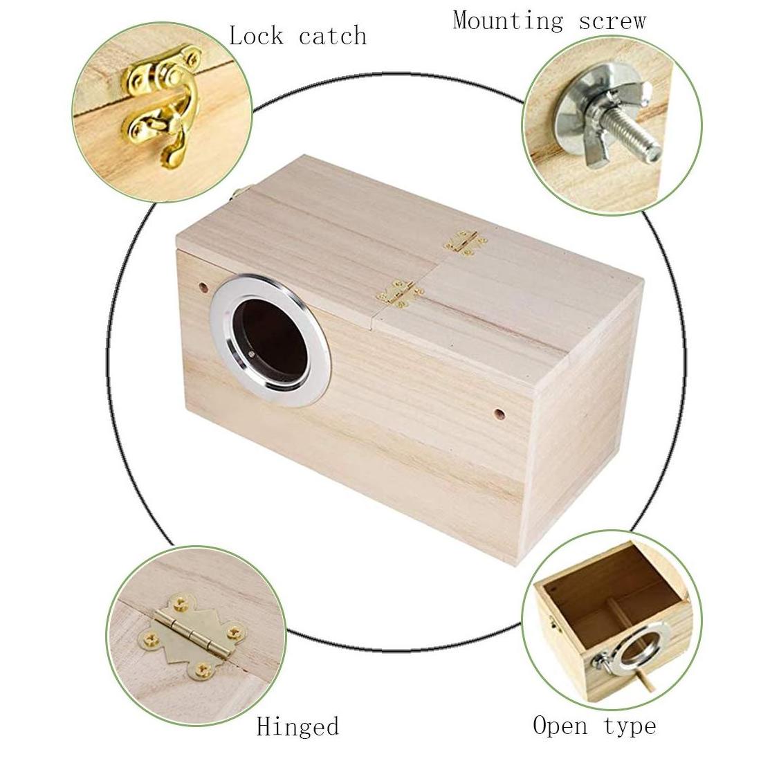 Budgie Breeding boxes Wood Breeding House For Lovebirds Parrotlets Mating Box