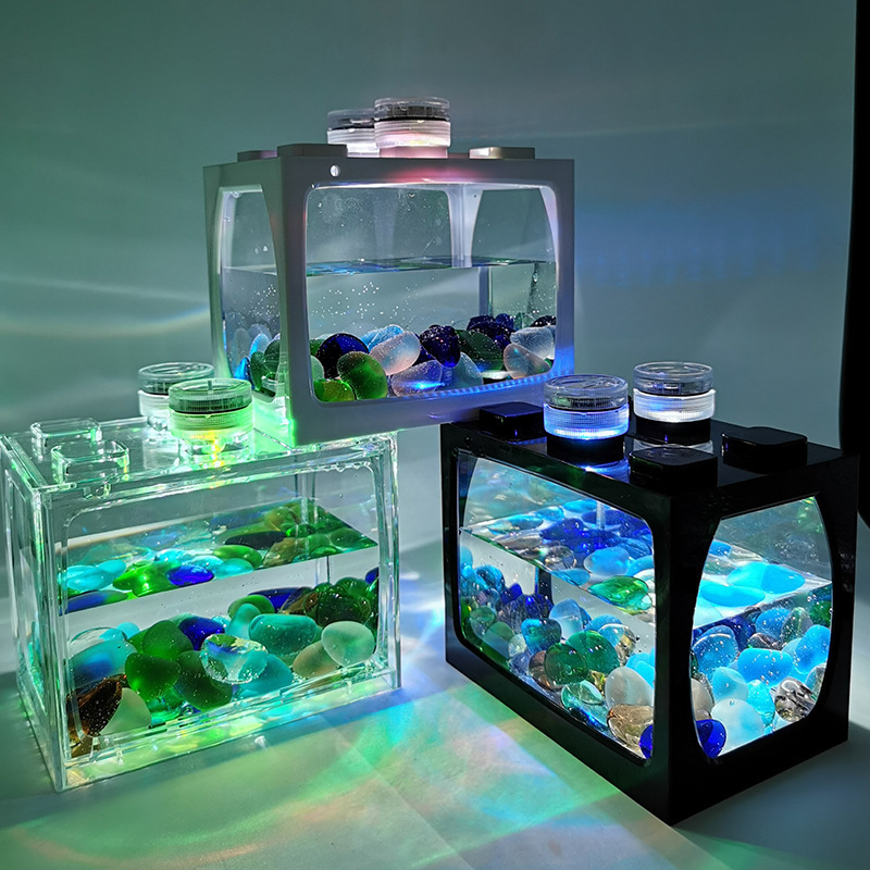 Goldfish Bowl Aquariums Accessories Plastic Transparent aquarium LED Glass Aquarium turtle tub tank