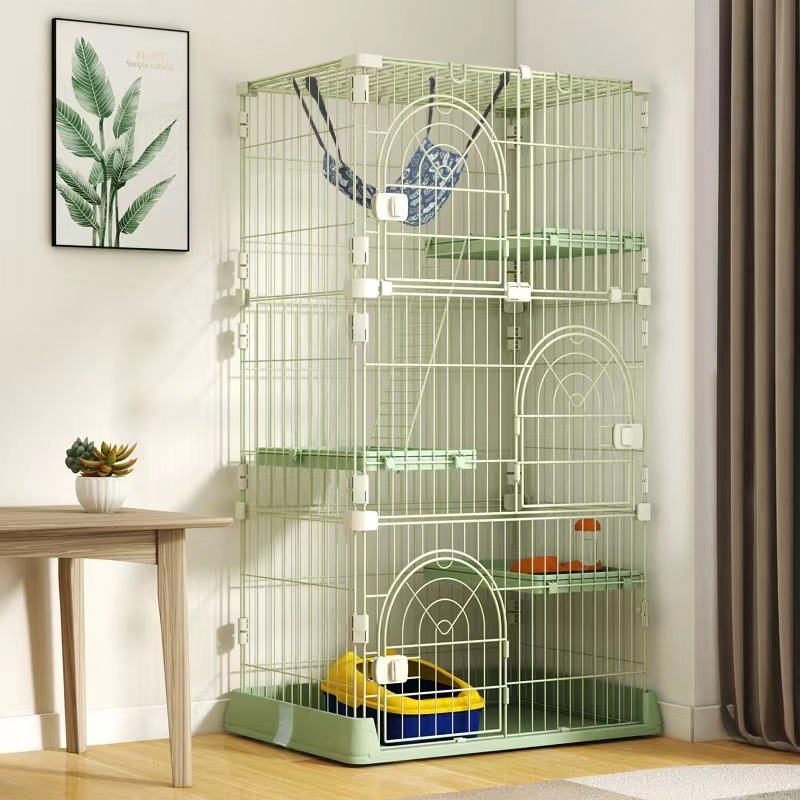 Cat cage villa household indoor with toilet large free space small cattery cat house