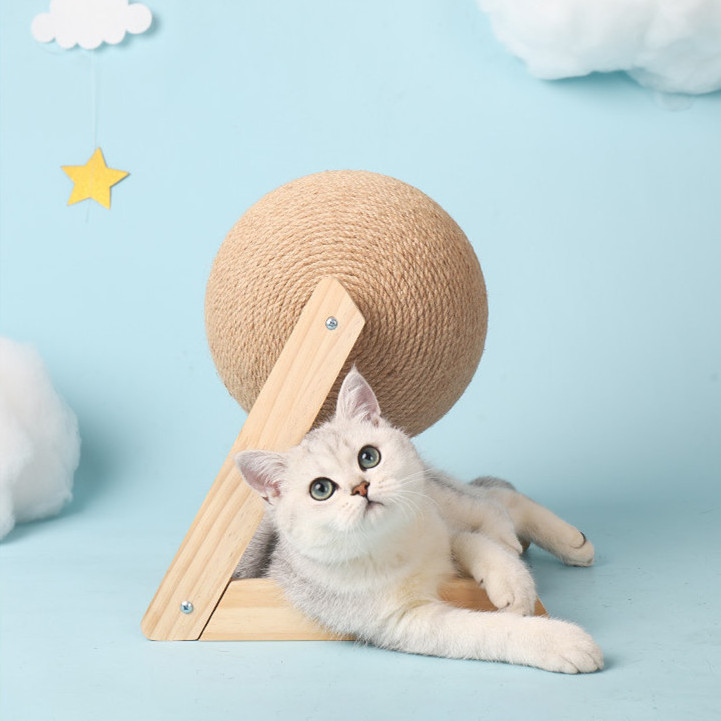 Cat Scratching Board Cat Toys Wooden Cat Scratching Ball Grinding Claw Toy