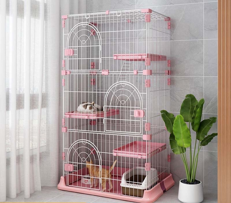 Cat cage villa household indoor with toilet large free space small cattery cat house