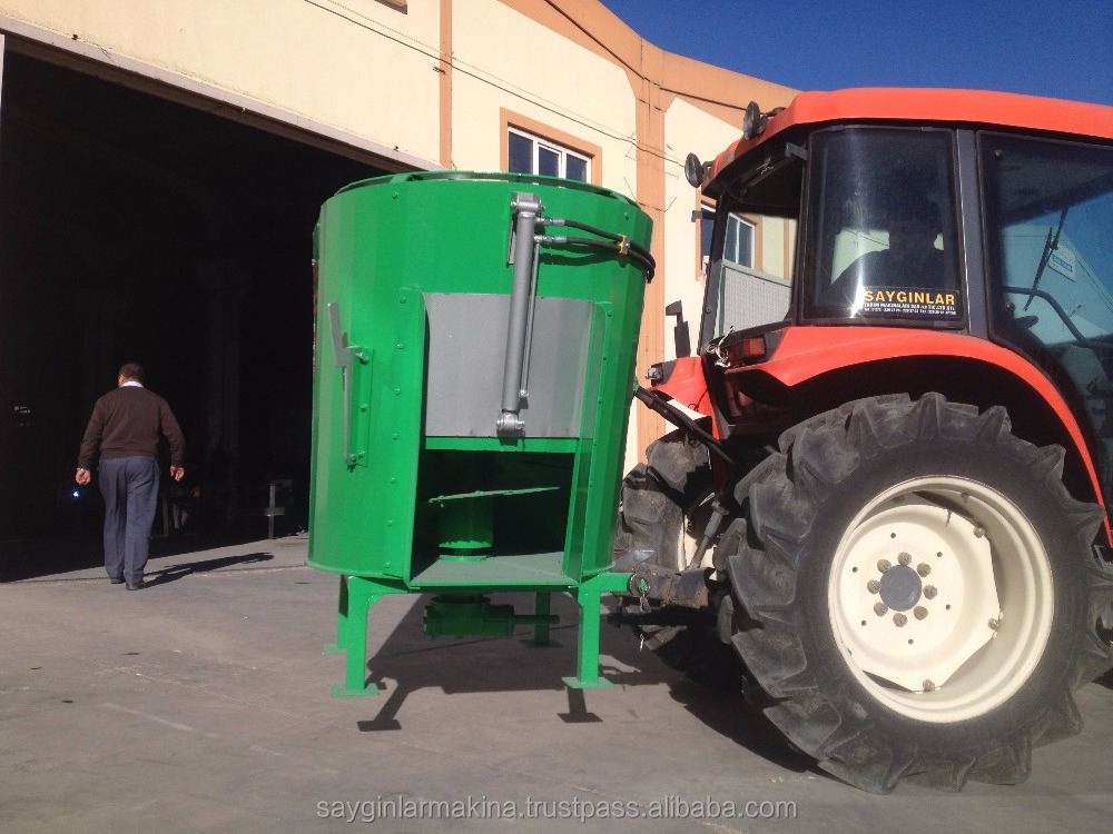 High Effciency Both Electric And Tractor Pto Powered Feed Grinder Mixer For Sale 1.5m3 Vertical Auger Feed Mixer