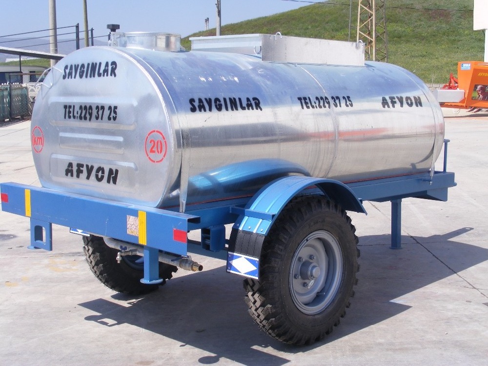 Galvanized Single Axle Tractor Mounted Water Bowsers 3 Tones Tractor Water Tanker