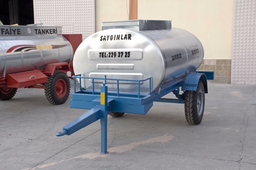 Galvanized Single Axle Tractor Mounted Water Bowsers 3 Tones Tractor Water Tanker