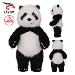 Saygo Hot Sale Plush 2M/2.6M/3M Inflatable Panda Mascot Costume Cartoon Character Cosplay Suit For Adults