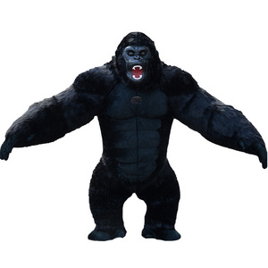 Inflatable King Kong Realistic Gorilla Mascot Costume Fursuit Plush Party Unisex Animal Huge Inflatable Costume for Adults