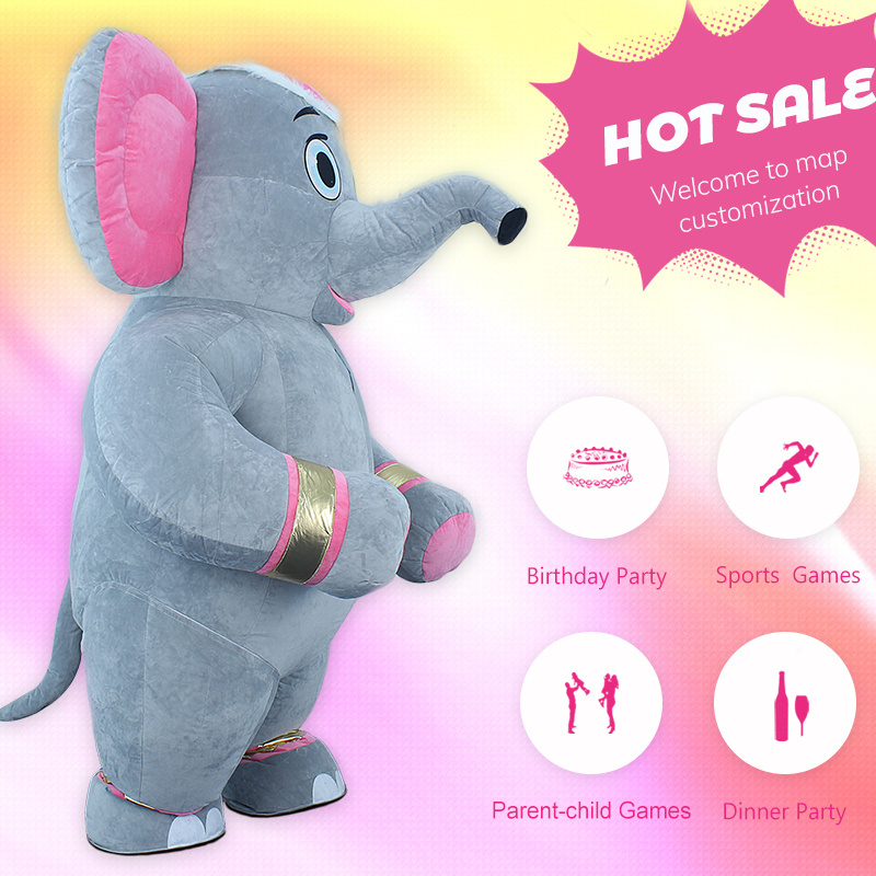 Inflatable Elephant Costume Air Blow up Costumes Funny Party animal Mascot Costume for Adult