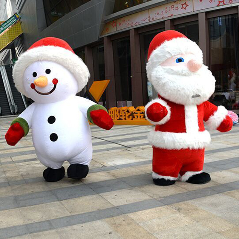 Saygo Hot Sale CE 2M/2.6M Inflatable Santa Claus And Snowman Mascot Costume For Christmas Cosplay