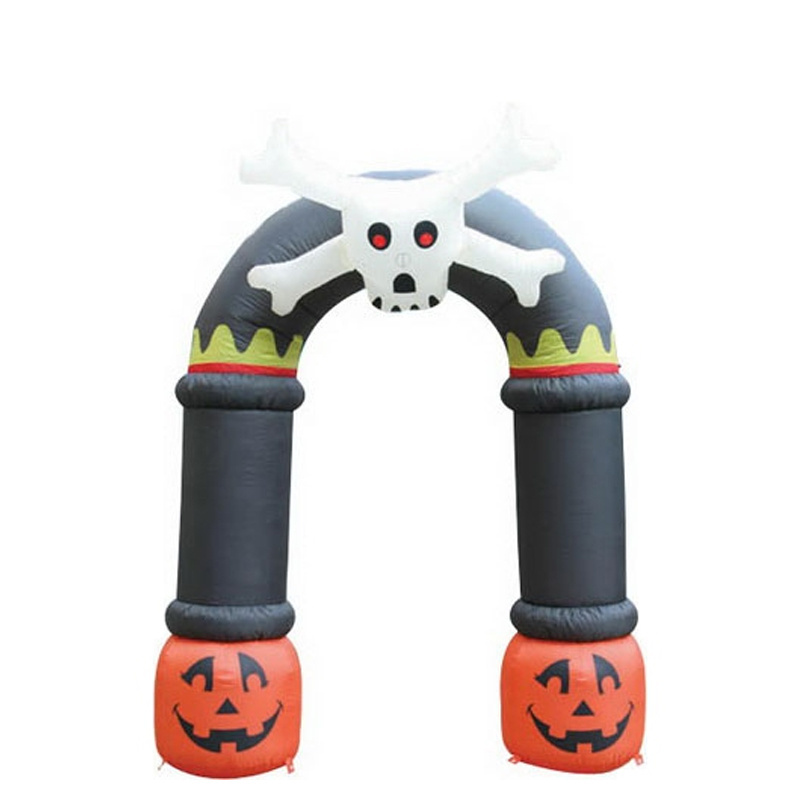 Black Halloween Advertising  Event Decoration Inflatable Devil Arch with light for Party Entrance