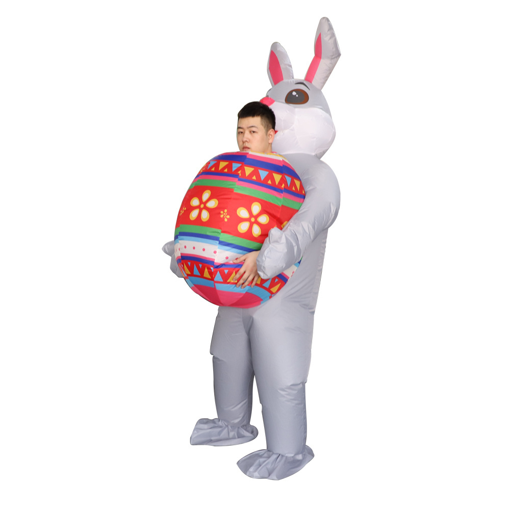 Hot Selling adult Easter Bunny Waterproof Cloth Inflatable Cosplay Mascot Costume For Party