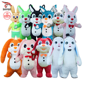 Saygo Best Selling Plush CE 2M/2.6M Inflatable rabbit Cartoon Character Bunny Mascot Costume Cosplay Suit For Adult