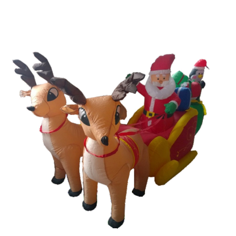 inflatable christmas decoration santa claus and deer Skiing for christmas decorations