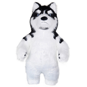 SAYGO Inflatable Halloween Long Fur Dog Fursuit Mascot Costume Suit Adult Funny Suit Party Cosplay Costume