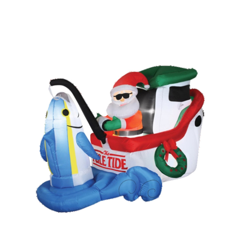 inflatable christmas decoration santa claus and deer Skiing for christmas decorations