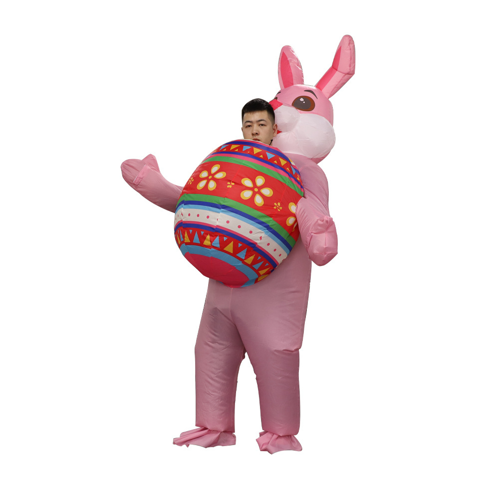 Hot Selling adult Easter Bunny Waterproof Cloth Inflatable Cosplay Mascot Costume For Party