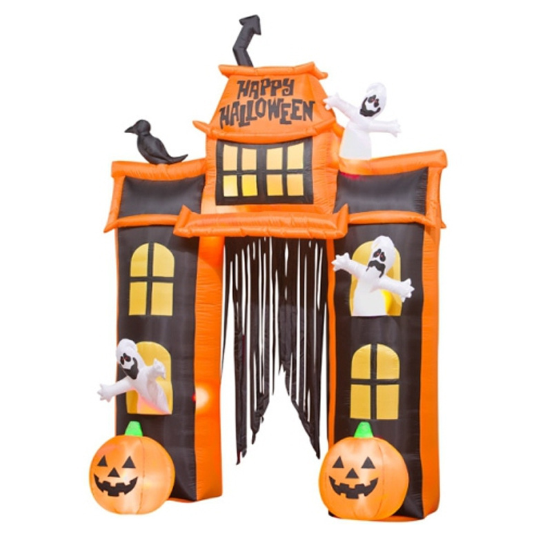 Black Halloween Advertising  Event Decoration Inflatable Devil Arch with light for Party Entrance