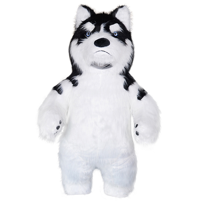 SAYGO Inflatable Halloween Long Fur Dog Fursuit Mascot Costume Suit Adult Funny Suit Party Cosplay Costume