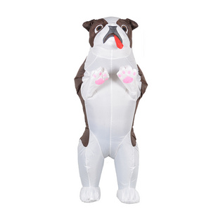 Saygo New Arrivals Adult Size Bulldog Waterproof Cloth Inflatable Cosplay Mascot Costume For Halloween