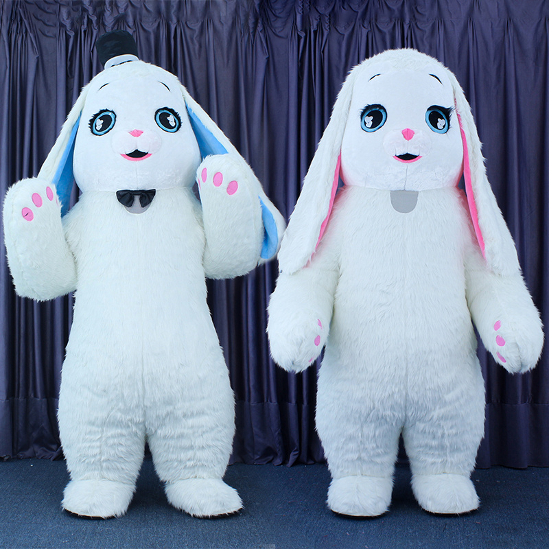 Dancing Easter Festival Inflatable Rabbit Bunny Costume for Party Unisex Mascot Animals & Bugs Reborn Dolls for Adults